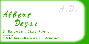 albert dezsi business card