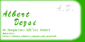 albert dezsi business card